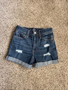 Hollister high rise denim short 3” size 0/00